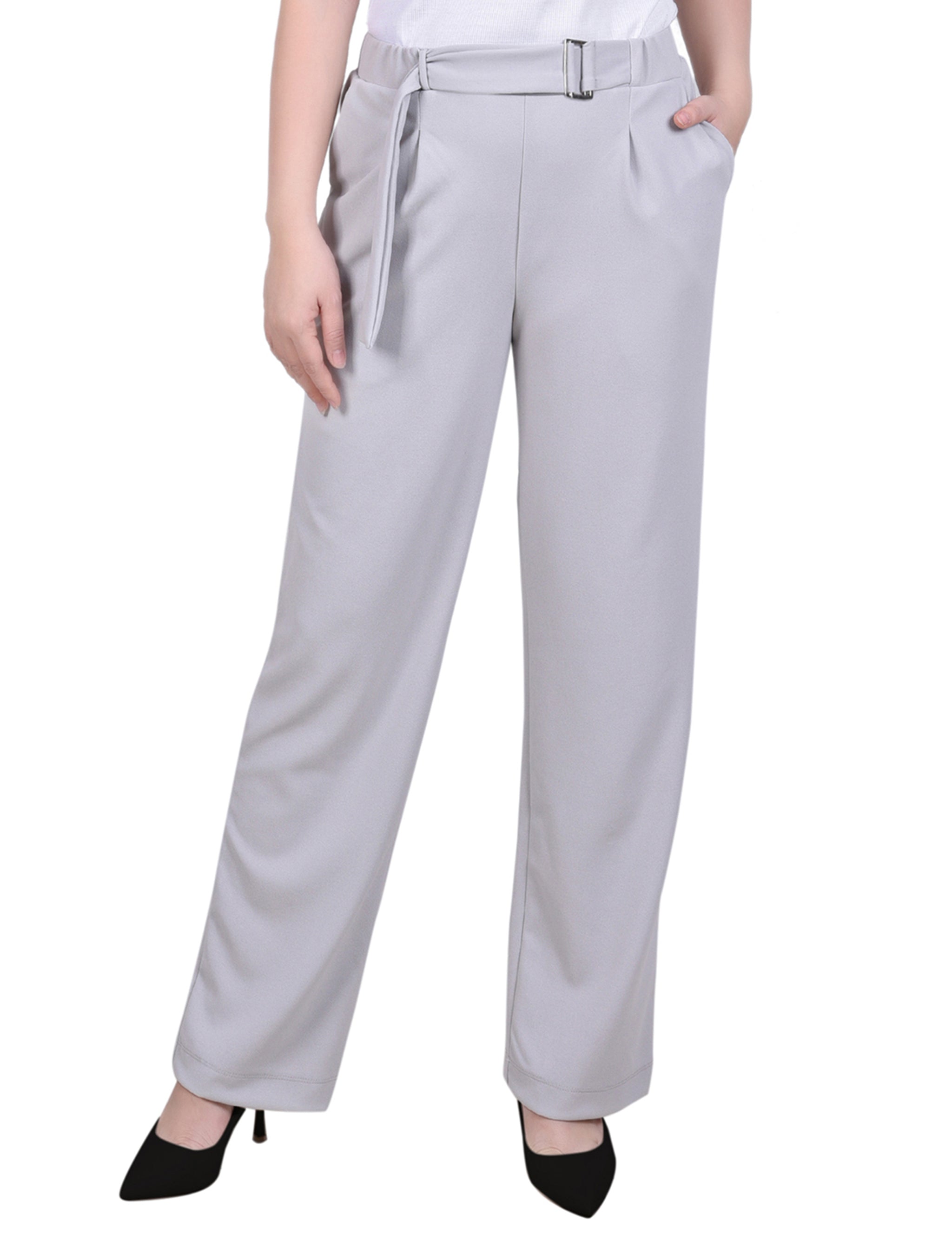 Belted Scuba Crepe Pants – NY COLLECTION