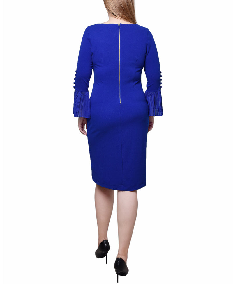 Long Sleeve Scuba Dress NY COLLECTION Long Sleeve Scuba Dress NY COLLECTION
