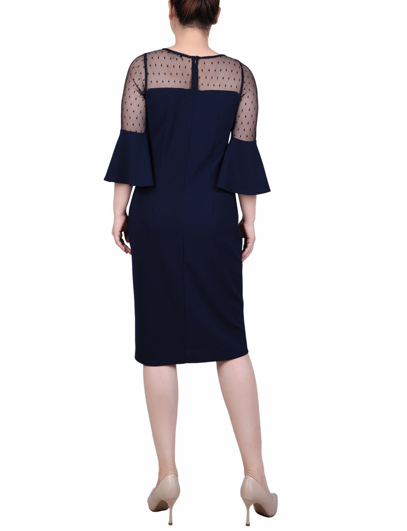 Illusion Neck Scuba Dress