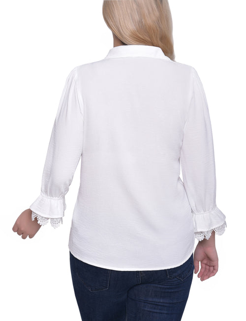 3/4 Sleeve Blouse With Lace Details
