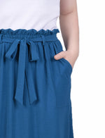 Ankle Length Belted A-Line Skirt