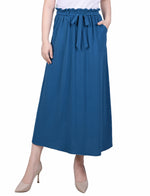 Ankle Length Belted A-Line Skirt