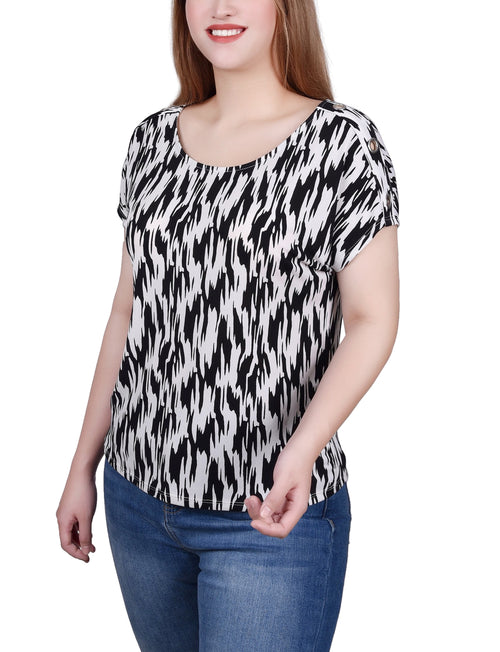 Short Sleeve Extended Sleeve Tunic Top