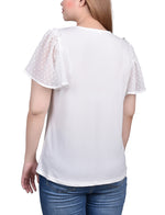 Clip Dot Flutter Sleeve Top