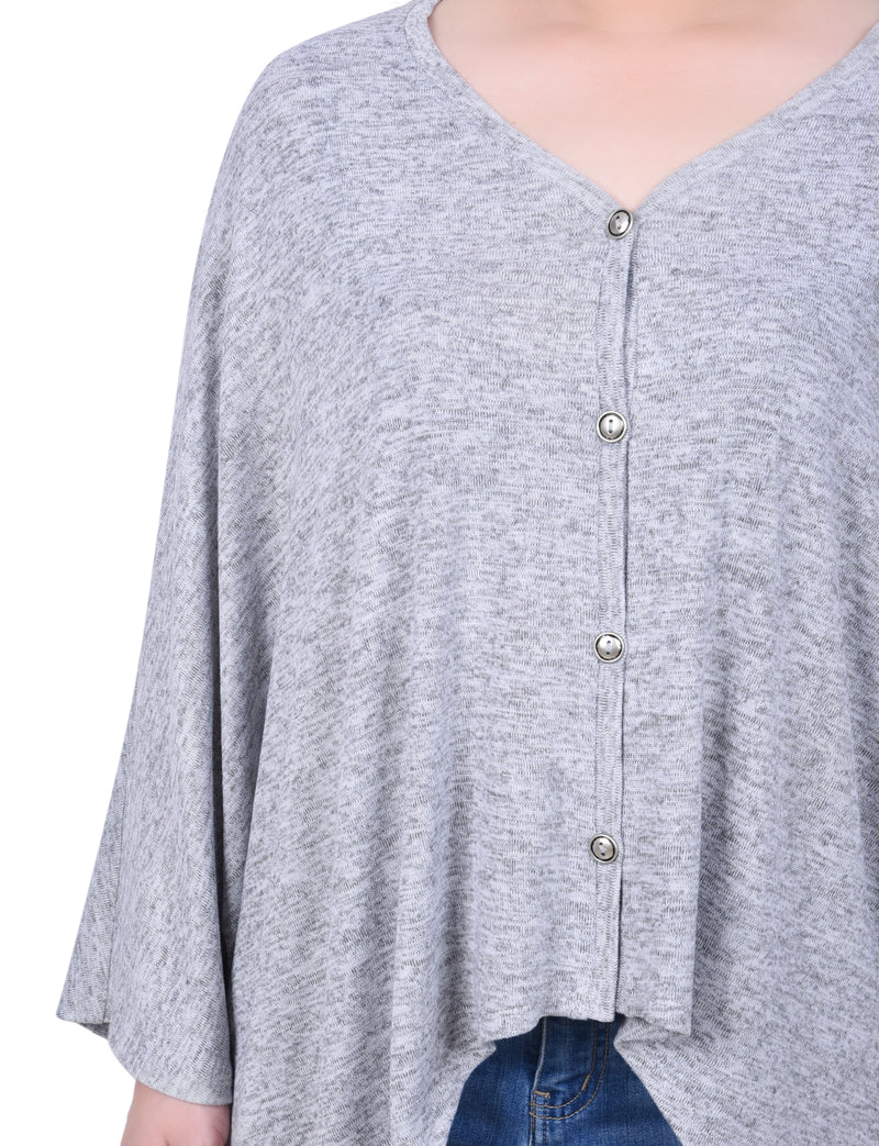 Hi Lo Batwing Sleeve Cardigan