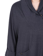 Long Sleeve Shawl Collar Top With Pockets