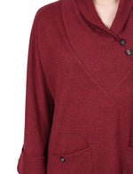 Long Sleeve Shawl Collar Top With Pockets