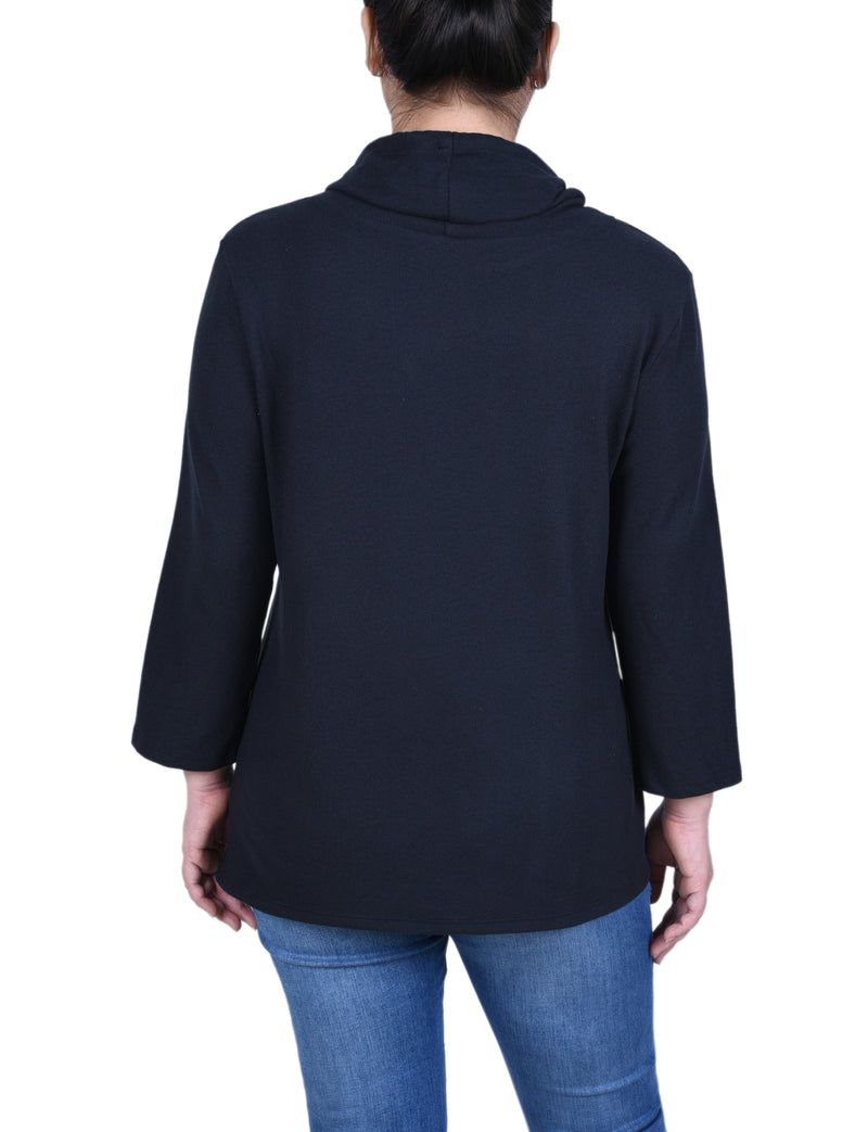 3/4 Slv Top With Grommet Hem