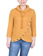 3/4 Slv Top With Grommet Hem
