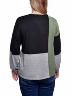 Long Sleeve Colorblocked Top