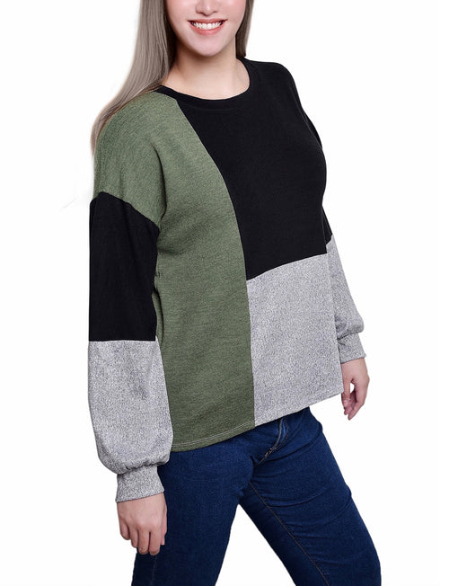 Long Sleeve Colorblocked Top