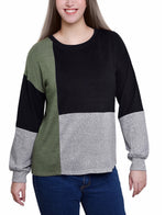 Long Sleeve Colorblocked Top