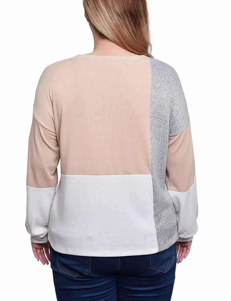 Long Sleeve Colorblocked Top