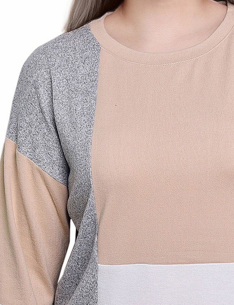 Long Sleeve Colorblocked Top