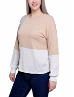 Long Sleeve Colorblocked Top