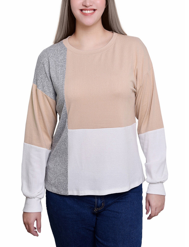 Long Sleeve Colorblocked Top