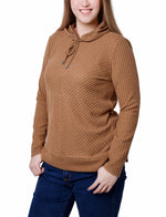 Ribbed Long Sleeve Hoodie