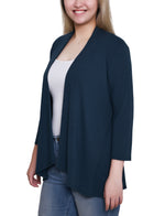 Solid 3/4 Sleeve Cardigan
