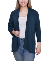 Solid 3/4 Sleeve Cardigan