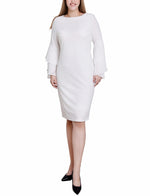 Chiffon Sleeve Scuba Dress