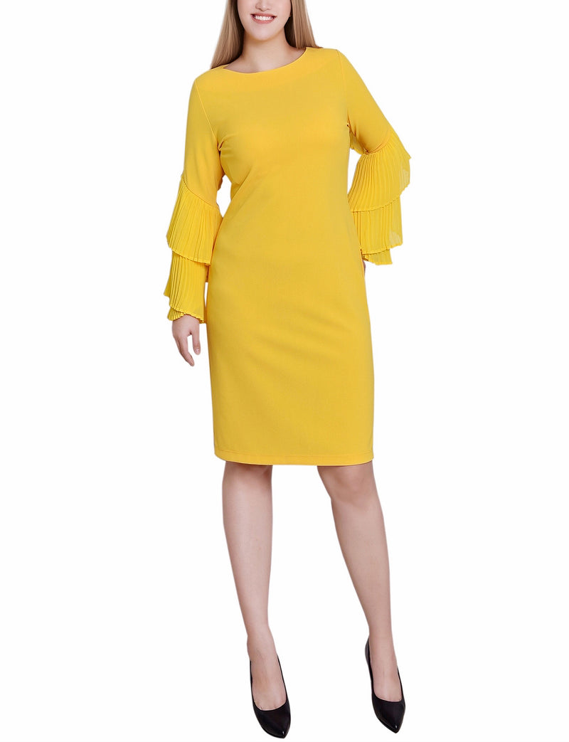 Chiffon Sleeve Scuba Dress