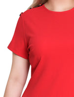 Short Sleeve Assymetrical Hem Dress