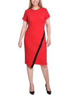 Short Sleeve Assymetrical Hem Dress