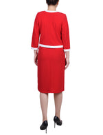 Elbow Sleeve Colorblocked 2 Piece Dress Set
