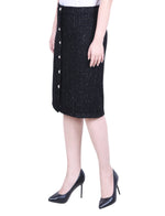 Knee Length Slim Tweed Knit Skirt
