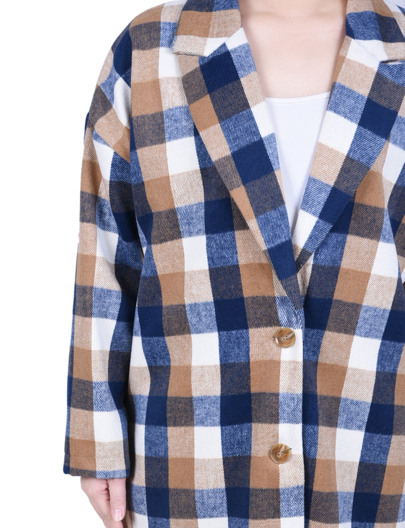 Long Sleeve Calf-Length Twill Shirtjacket