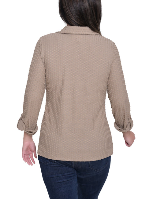 Long Sleeve Textured Knit Top