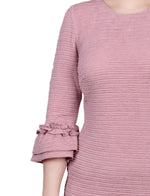 3/4 Sleeve Textured Knit Dress