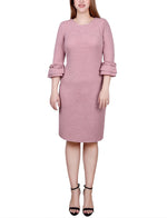 3/4 Sleeve Textured Knit Dress