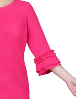 3/4 Sleeve Textured Knit Dress