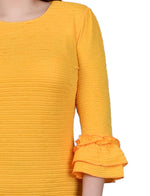 3/4 Sleeve Textured Knit Dress