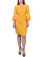 3/4 Sleeve Textured Knit Dress