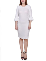 3/4 Sleeve Textured Knit Dress