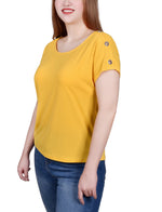 Petite Short Sleeve Extended Sleeve Tunic Top