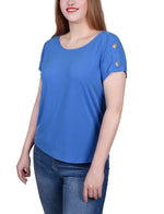 Petite Short Sleeve Extended Sleeve Tunic Top