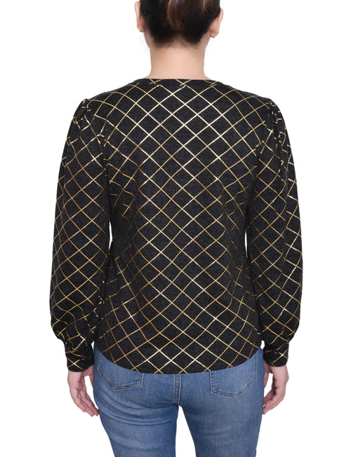 Petite Bishop Sleeve Pullover Top