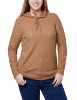 Petite Ribbed Long Sleeve Hoodie