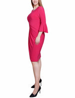 Petite 3/4 Length Trumpet Sleeve Dress