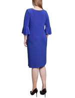 Petite 3/4 Length Trumpet Sleeve Dress