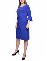 Petite 3/4 Length Trumpet Sleeve Dress