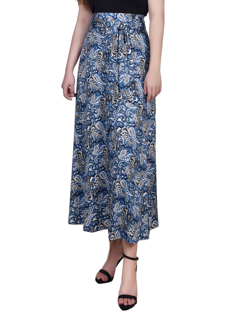 Petite Maxi Skirt With Sash Waist Tie