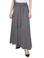 Petite Maxi Skirt With Sash Waist Tie