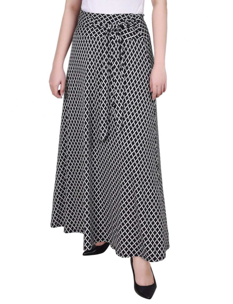 Petite Maxi Skirt With Sash Waist Tie