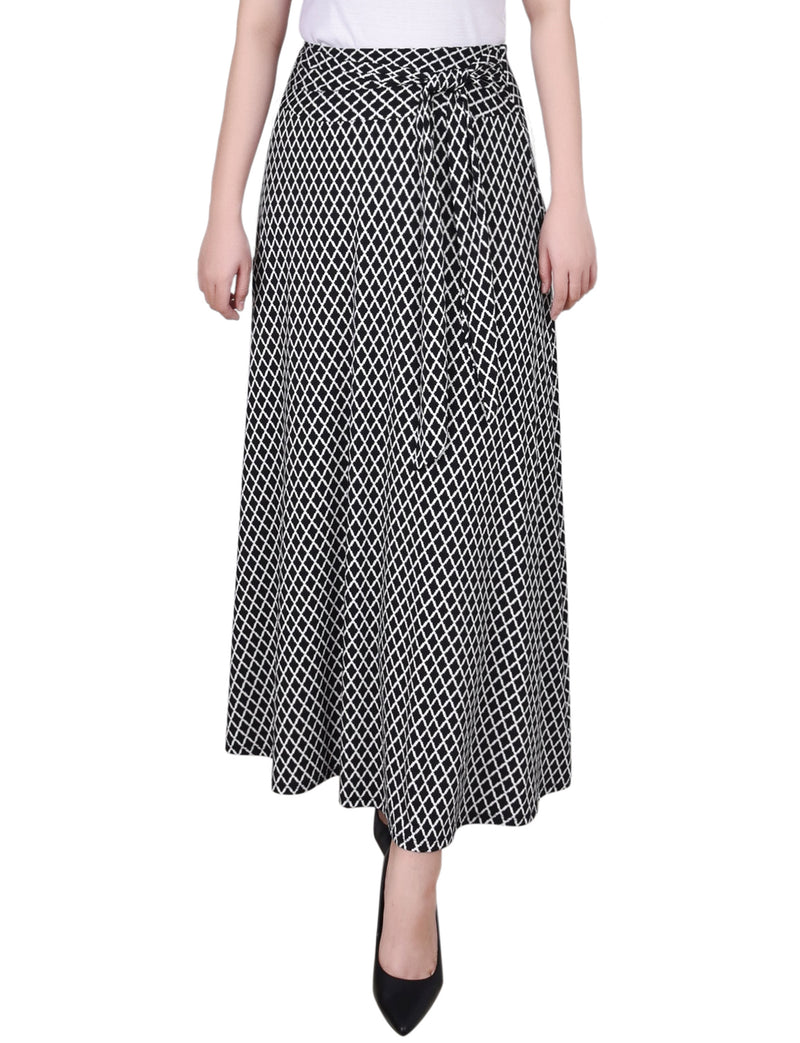 Petite Maxi Skirt With Sash Waist Tie
