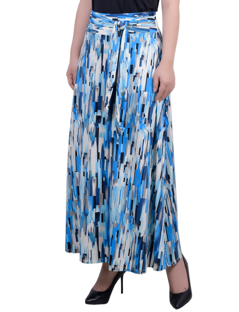 Petite Maxi Skirt With Sash Waist Tie
