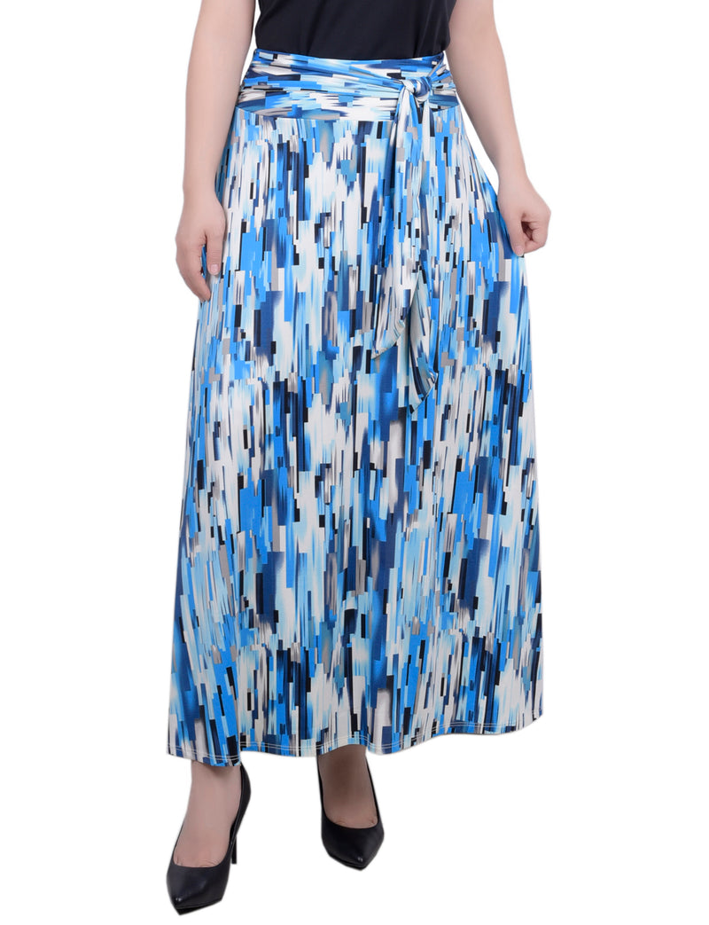 Petite Maxi Skirt With Sash Waist Tie